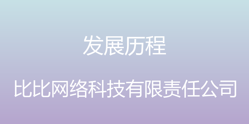 发展历程 - 比比网络科技有限责任公司