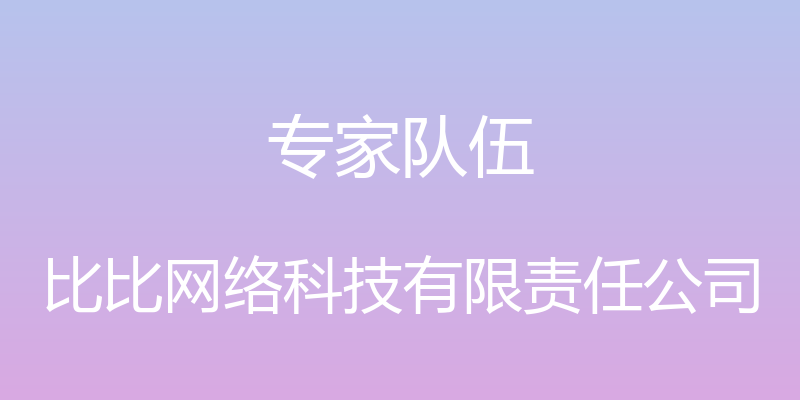 专家队伍 - 比比网络科技有限责任公司